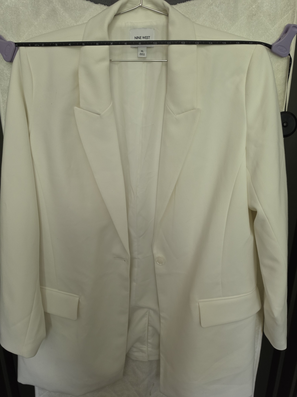 Nine West Women's Cream Single-Button Professional Blazer